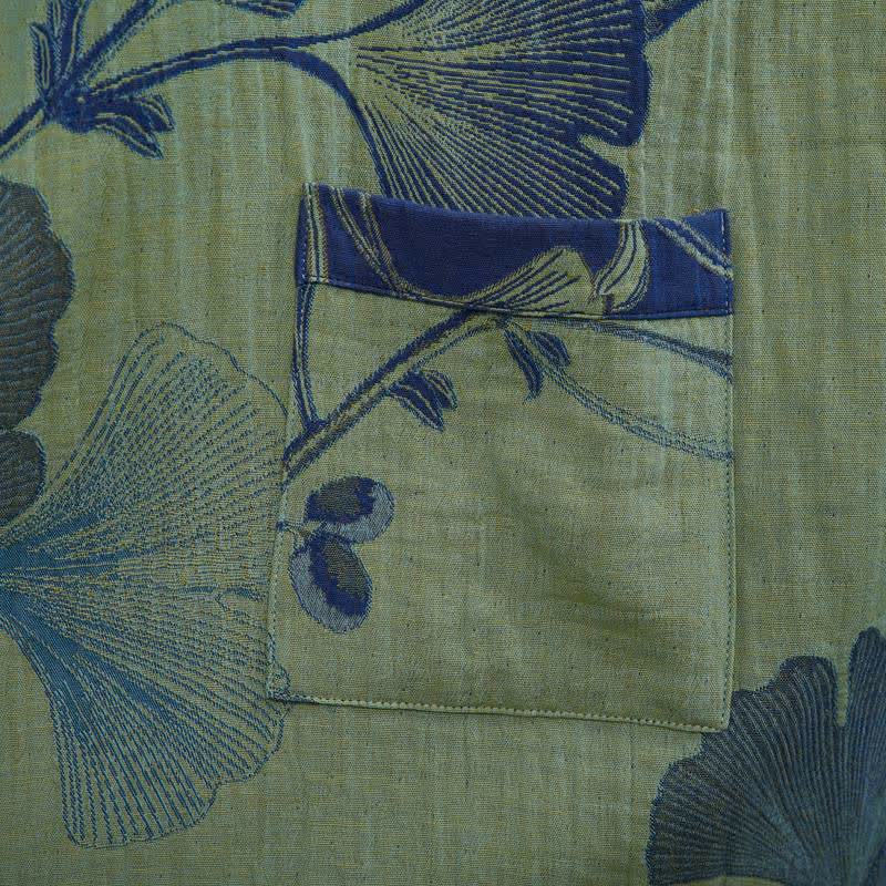 Kimono in cotone con foglie di ginkgo in stile retrò - image 21