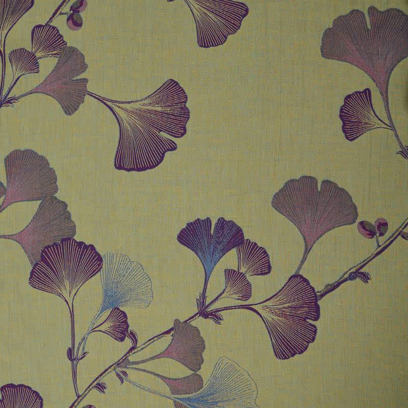 Kimono in cotone con foglie di ginkgo in stile retrò - image 30