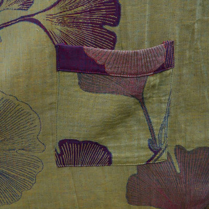 Kimono in cotone con foglie di ginkgo in stile retrò - image 29