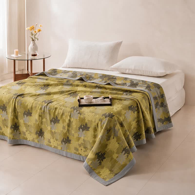 Coperta in cotone con coloratissime foglie d'acero autunnali - image 11