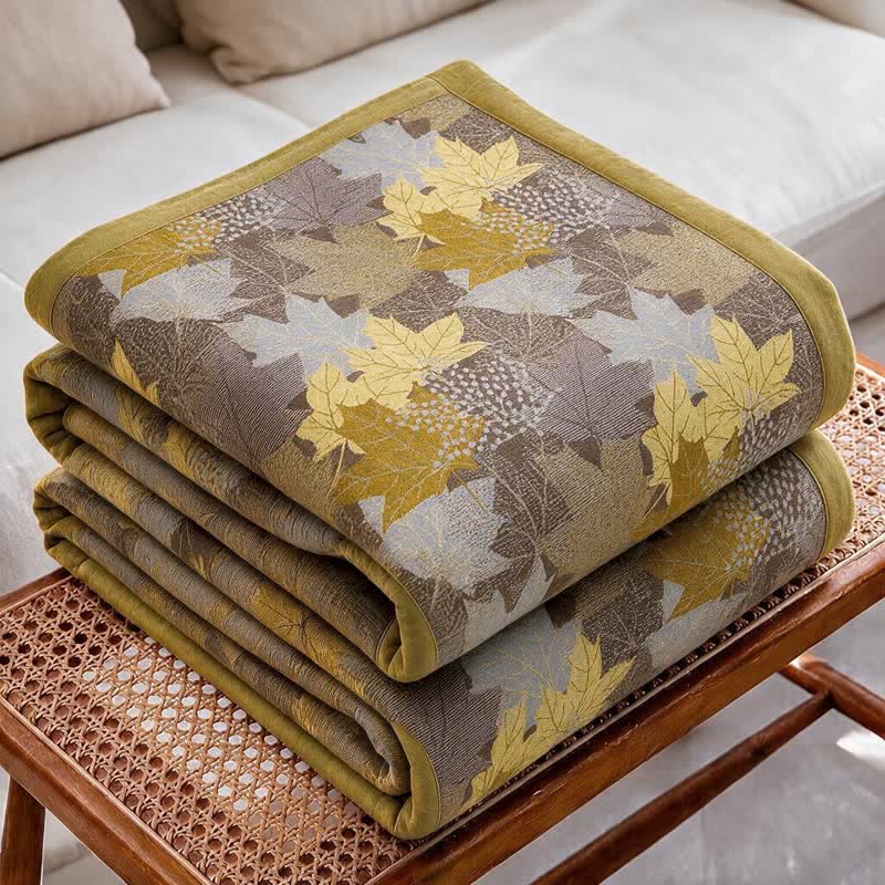 Coperta in cotone con coloratissime foglie d'acero autunnali - image 13