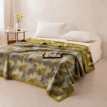 Coperta in cotone con coloratissime foglie d'acero autunnali - image 15