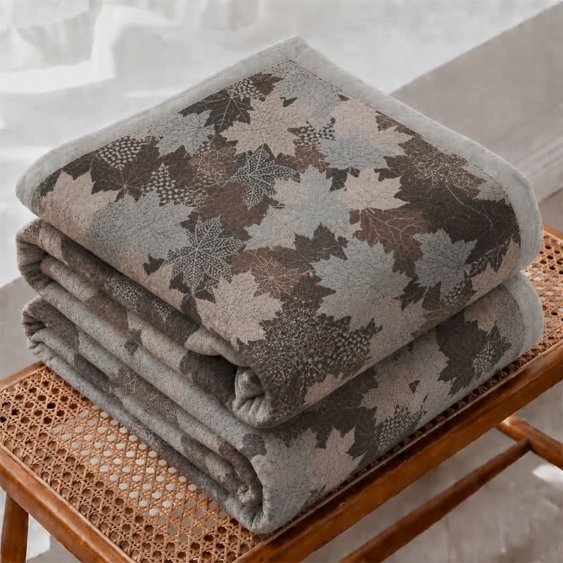 Coperta in cotone con coloratissime foglie d'acero autunnali - image 25