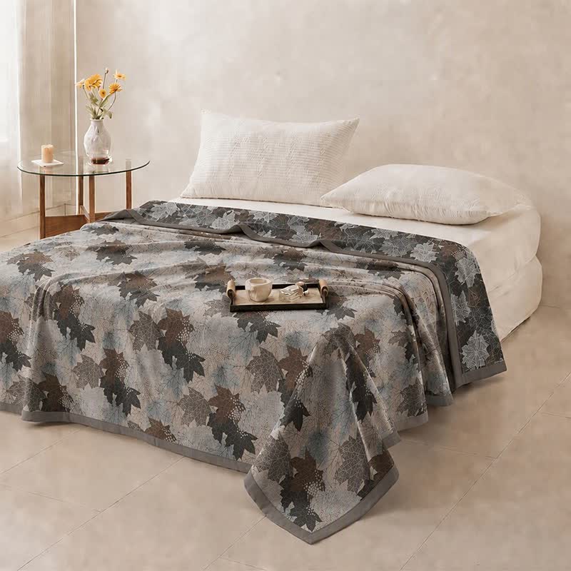 Coperta in cotone con coloratissime foglie d'acero autunnali - image 31