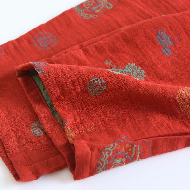 Completo da casa in cotone rosso con sacchetto portafortuna. - image 8