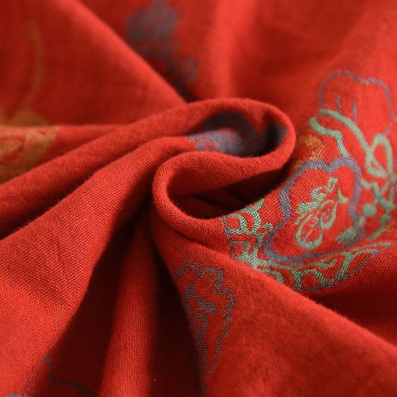 Completo da casa in cotone rosso con sacchetto portafortuna. - image 6