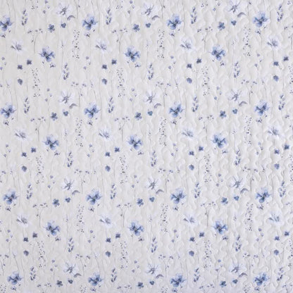 Set di trapunte in cotone con motivo floreale ad acquerello blu - image 9