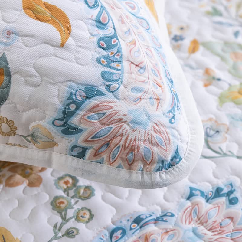 Set di trapunte in cotone con motivo floreale multicolore in stile country - image 6