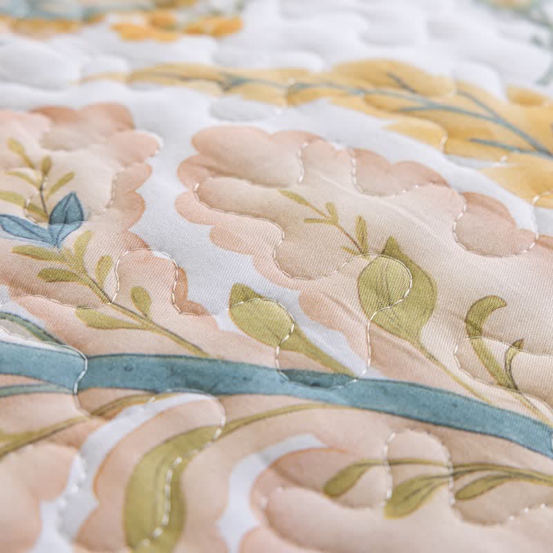 Set di trapunte in cotone con motivo floreale multicolore in stile country - image 8