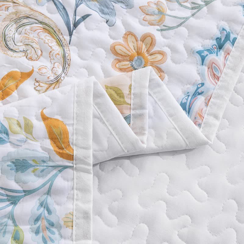 Set di trapunte in cotone con motivo floreale multicolore in stile country - image 4