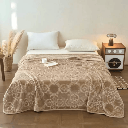 Coperta di lusso in pile Raschel multicolore - farina d'avena - Coperta - 79" x 91" - image 15