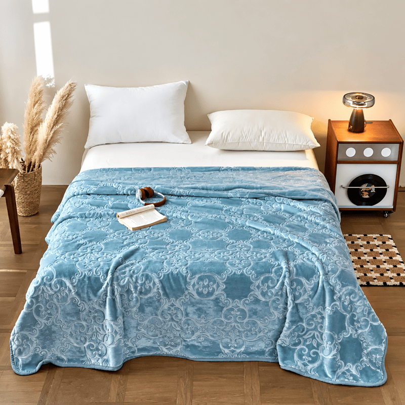 Coperta di lusso in pile Raschel multicolore - Blu - Coperta - 79" x 91" - image 0