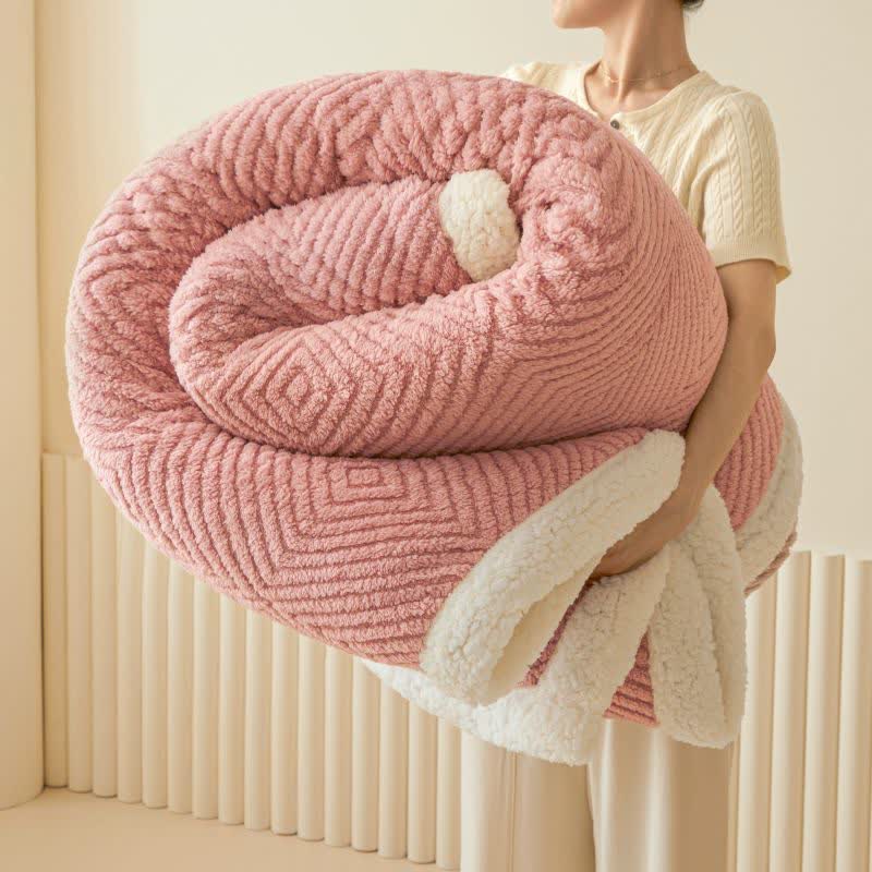 Coperta in pile di corallo con motivo geometrico a rombi - Rosa - 79" x 91" - image 10