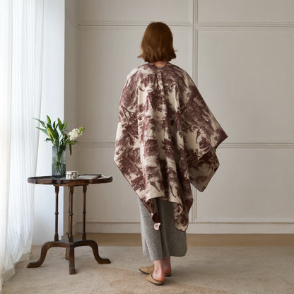 Poncho/scialle vintage in tela di cotone effetto giungla - image 12