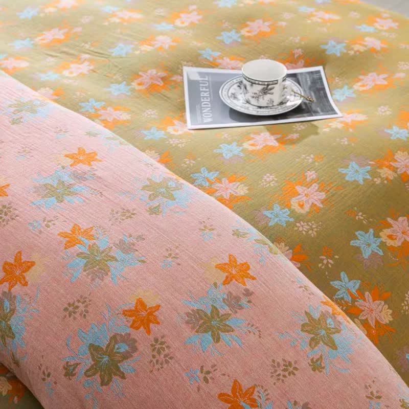 Set di biancheria da letto con copripiumino in cotone a fiori di melo selvatico. - image 7