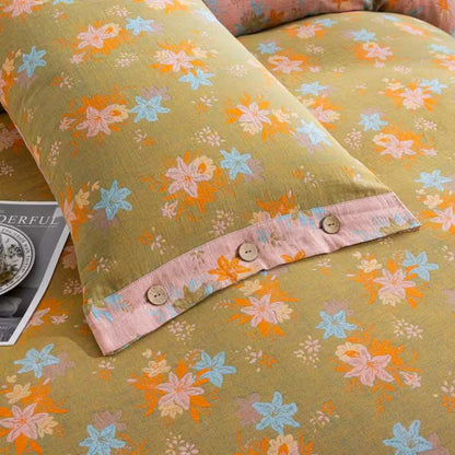 Set di biancheria da letto con copripiumino in cotone a fiori di melo selvatico. - image 8