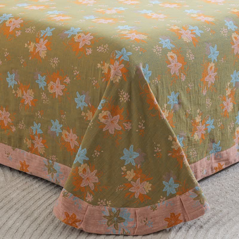 Set di biancheria da letto con copripiumino in cotone a fiori di melo selvatico. - image 4