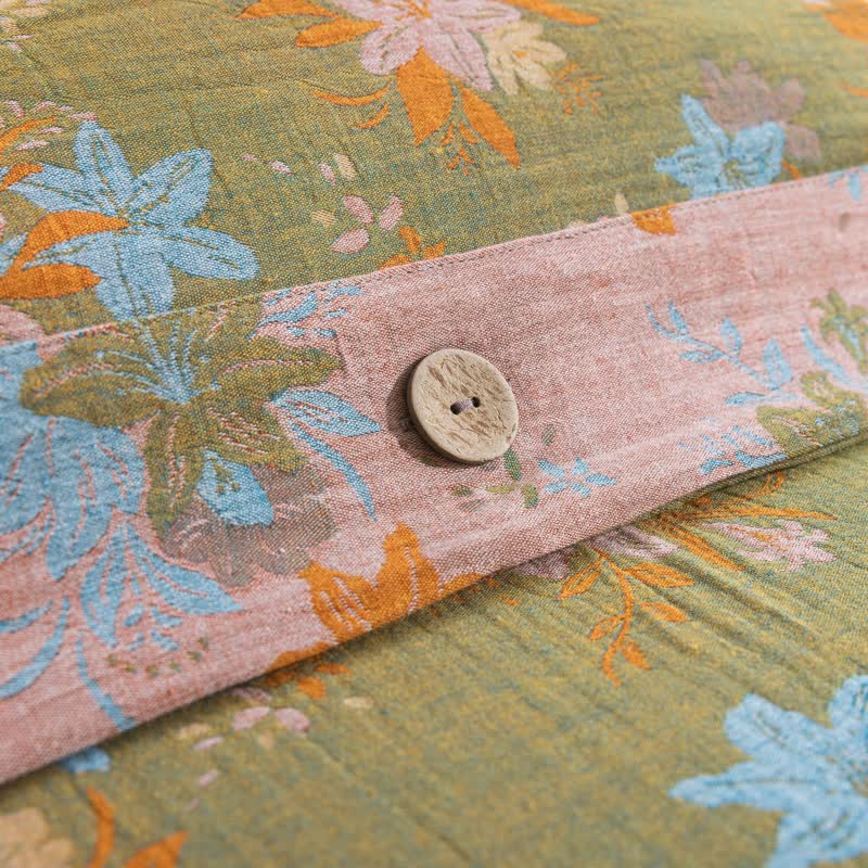 Set di biancheria da letto con copripiumino in cotone a fiori di melo selvatico. - image 9