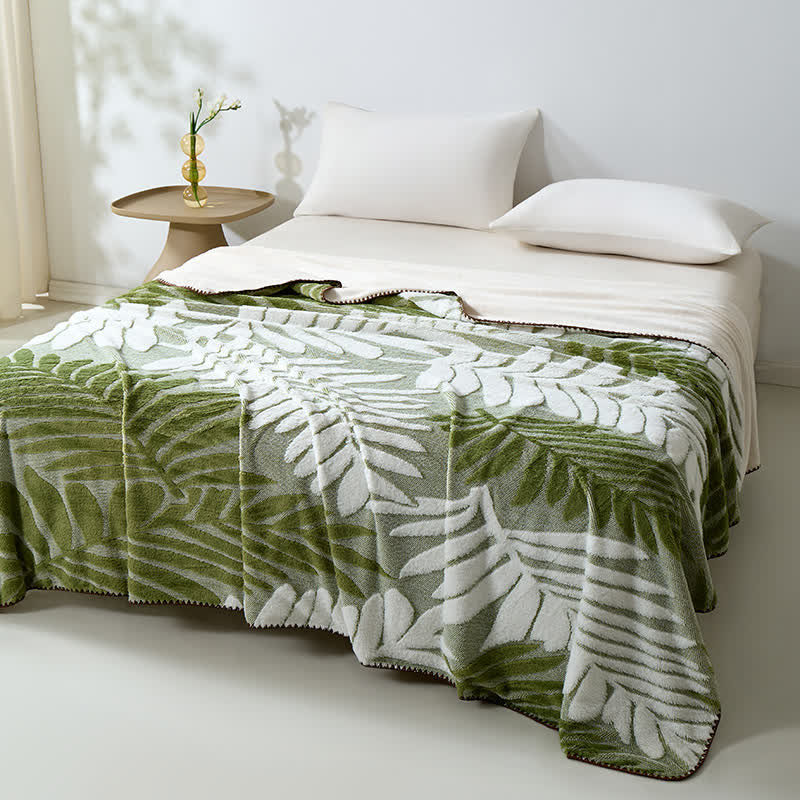 Coperta in pile con motivo botanico moderno - image 23