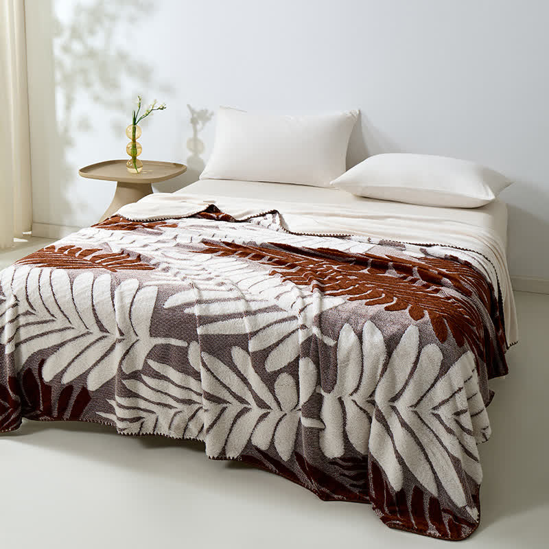 Coperta in pile con motivo botanico moderno - image 31