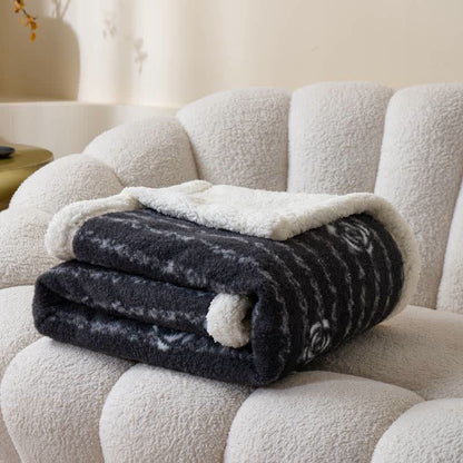 Coperta in peluche vintage con motivo floreale - 200cm x 230cm - image 0