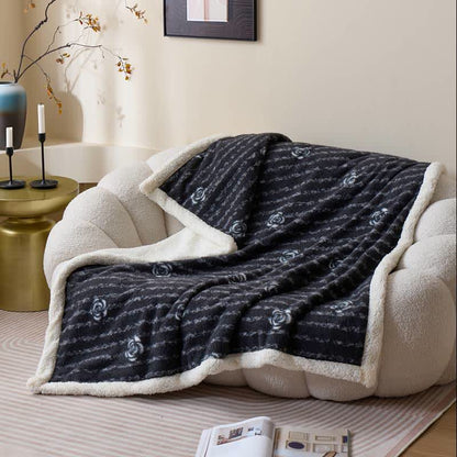 Coperta in peluche vintage con motivo floreale - image 2