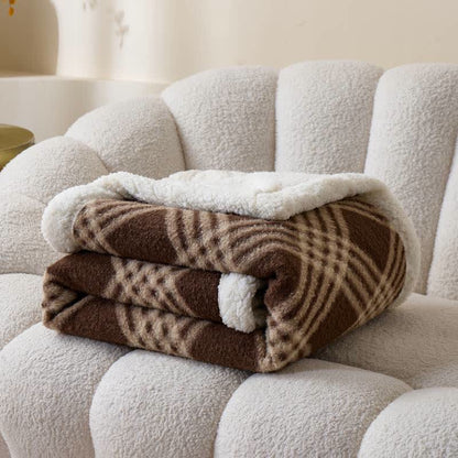 Coperta in morbido pile con motivo a quadri - 200cm x 230cm - image 0