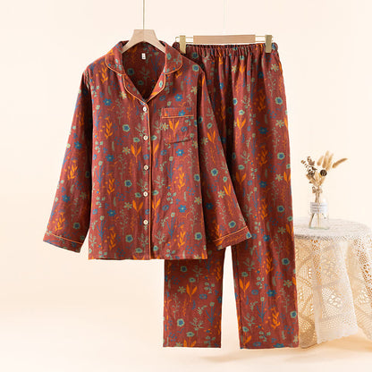 Completo da casa in cotone Garden Bloom - Rosso mattone - XL - image 16