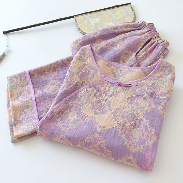 Set da salotto vintage orientale in garza di cotone - image 2