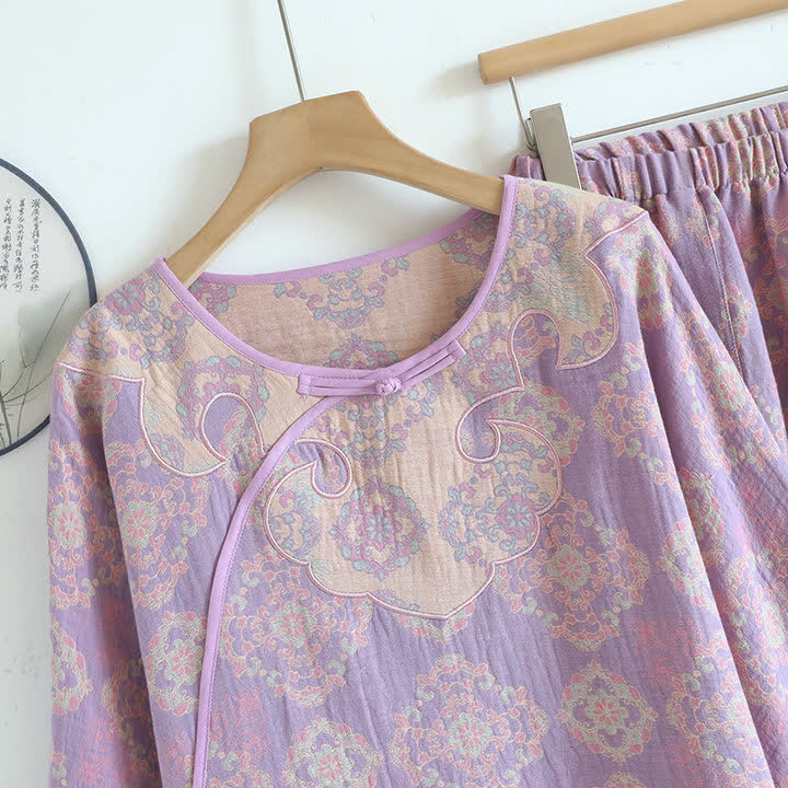 Set da salotto vintage orientale in garza di cotone - image 3
