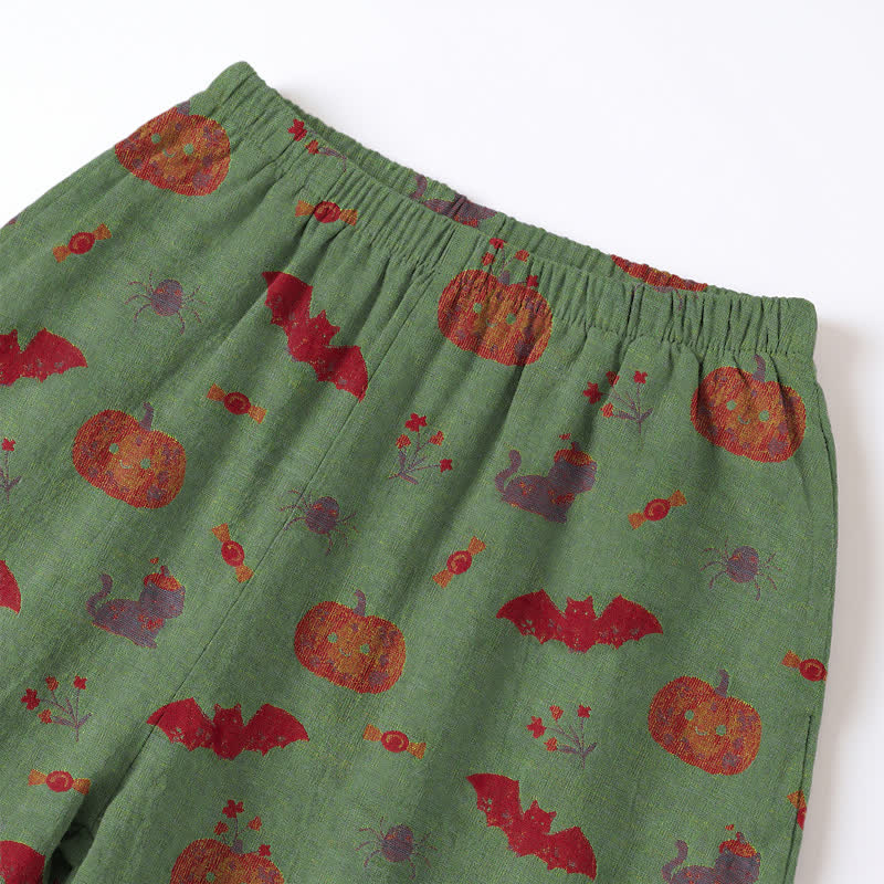 Completo da casa in cotone con zucca e pipistrello di Halloween - image 12