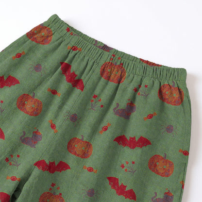 Completo da casa in cotone con zucca e pipistrello di Halloween - image 12