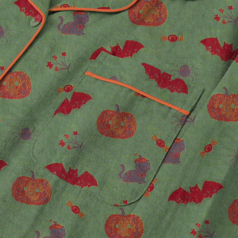 Completo da casa in cotone con zucca e pipistrello di Halloween - image 11