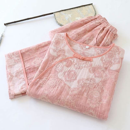 Set da salotto vintage orientale in garza di cotone - image 13