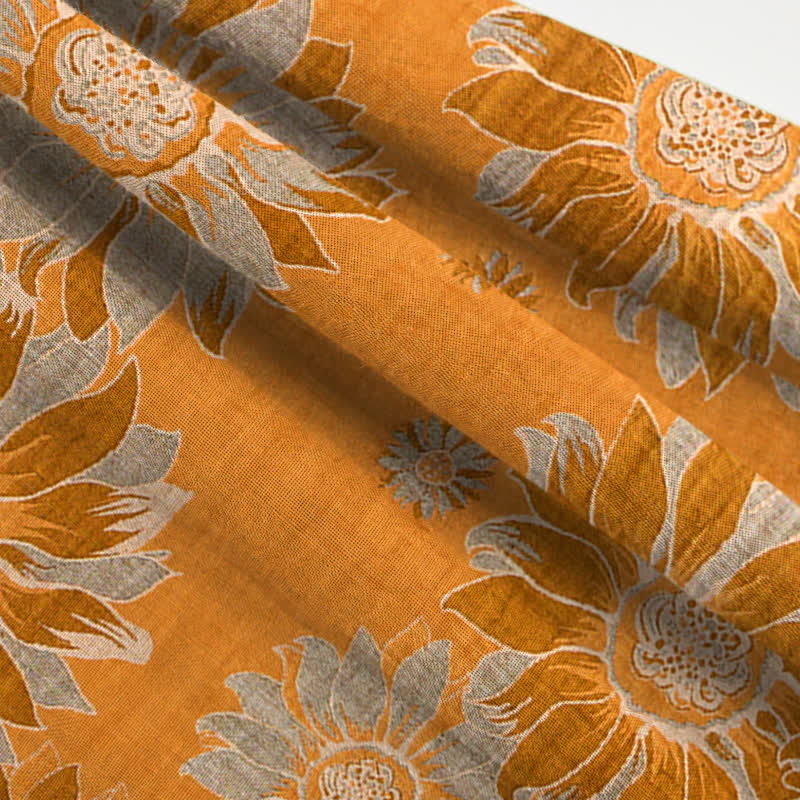 Set pigiama orientale in cotone con motivo girasole - image 5