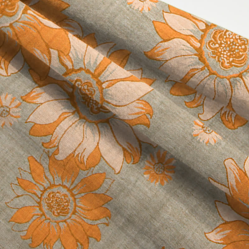 Set pigiama orientale in cotone con motivo girasole - image 11