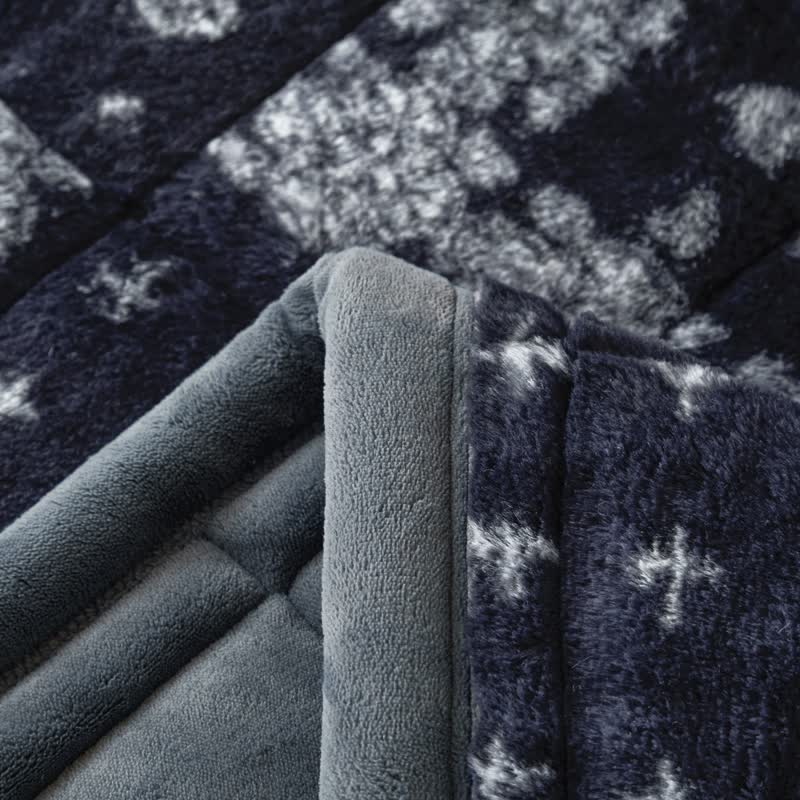 Soffice coperta trapuntata con fiocchi di neve blu - image 6