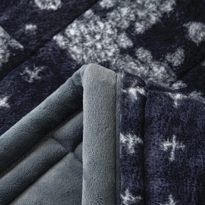 Soffice coperta trapuntata con fiocchi di neve blu - image 6