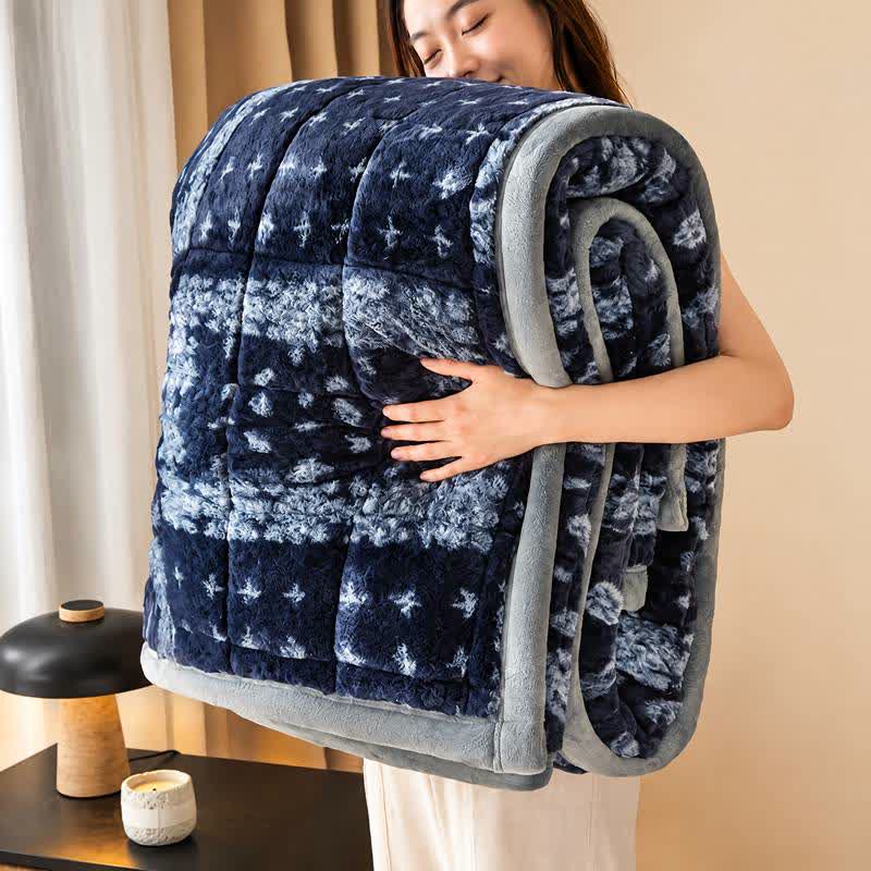 Soffice coperta trapuntata con fiocchi di neve blu - image 1
