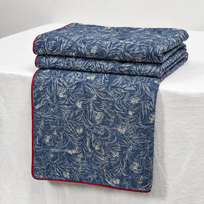 Trapunta reversibile in cotone con motivo floreale botanico - image 1