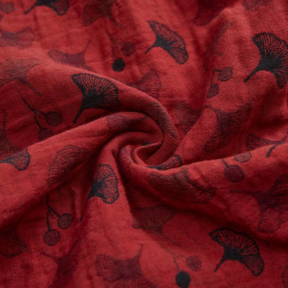Pantaloni harem vintage in cotone con foglie di ginkgo - image 7