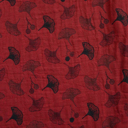 Pantaloni harem vintage in cotone con foglie di ginkgo - image 8