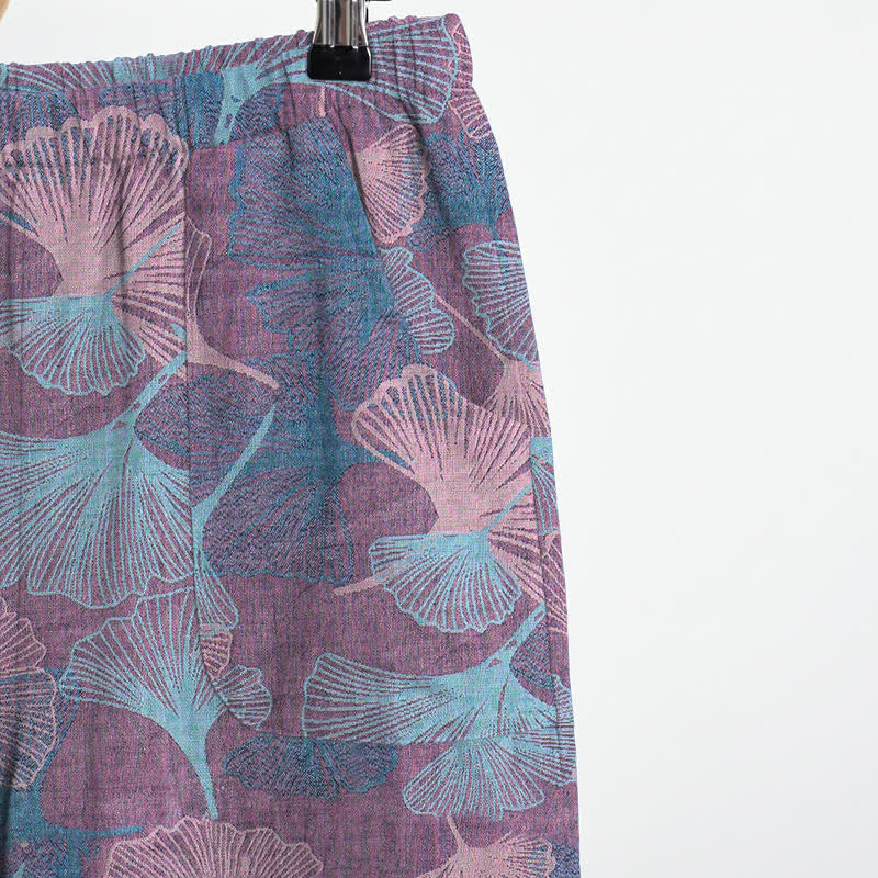 Set pigiama in stile cinese con foglie di ginkgo - image 10
