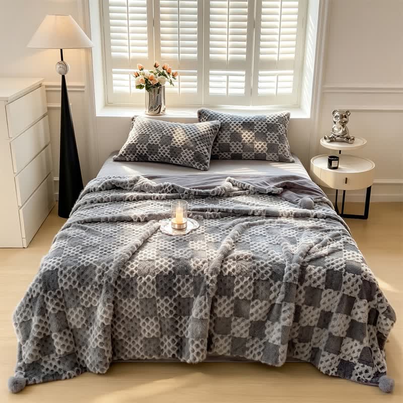 Coperta reversibile a griglia a scacchi - image 12