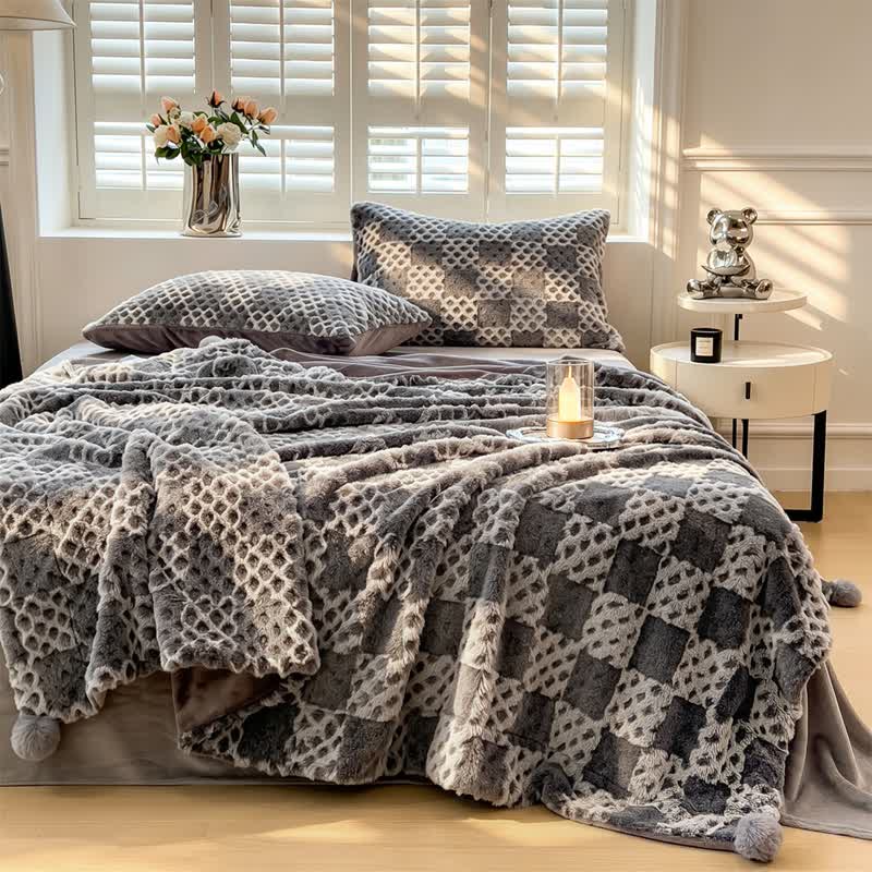 Coperta reversibile a griglia a scacchi - image 13