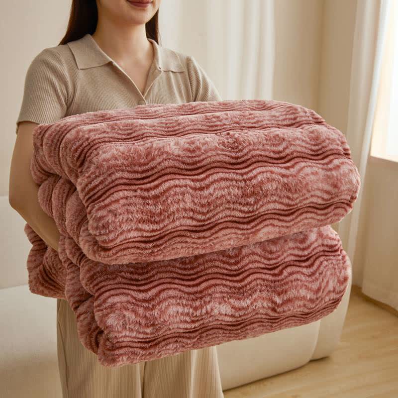 Morbida coperta ondulata e soffice in peluche - Rosso - 79" x 91" - image 0