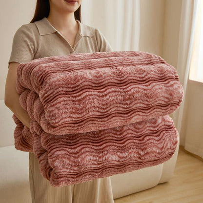 Morbida coperta ondulata e soffice in peluche - Rosso - 79" x 91" - image 0