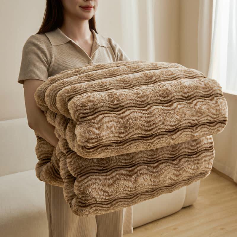 Morbida coperta ondulata e soffice in peluche - Cachi - 79" x 91" - image 8