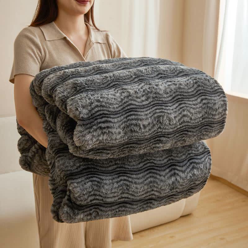 Morbida coperta ondulata e soffice in peluche - Grigio scuro - 79" x 91" - image 31