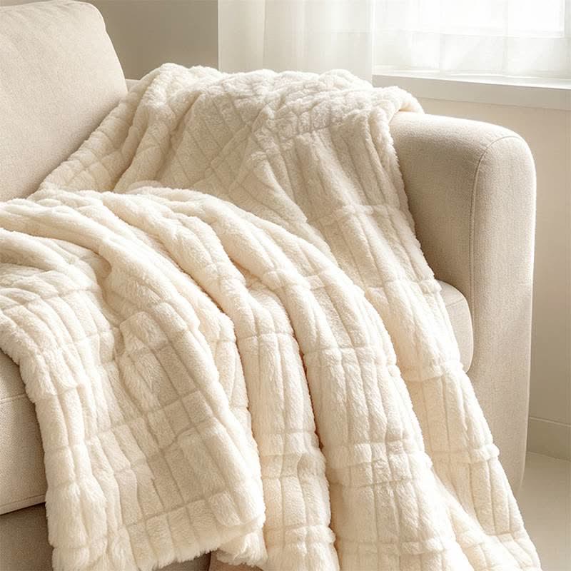 Coperta reversibile moderna con motivo a griglia a blocchi, accogliente e confortevole. - image 13